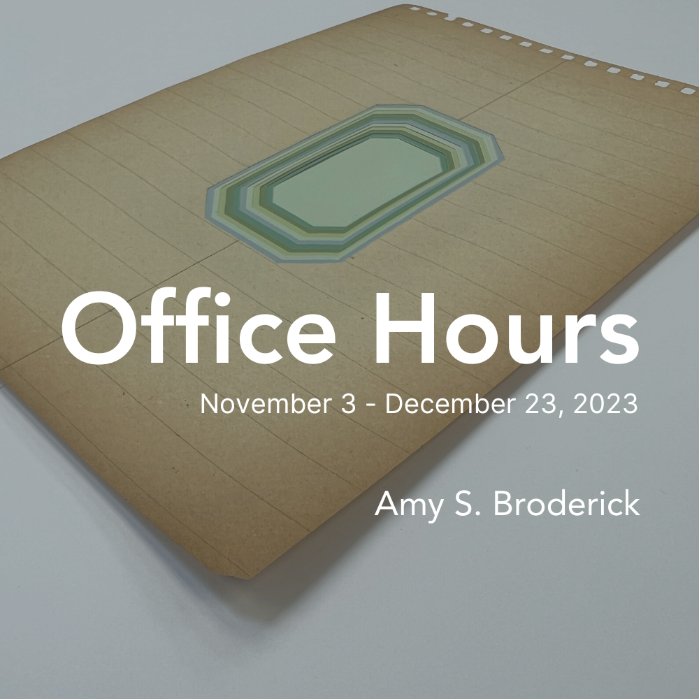 Solo exhibition from artist Amy Broderick on view in our Back Room Gallery until Dec. 20th, 2023