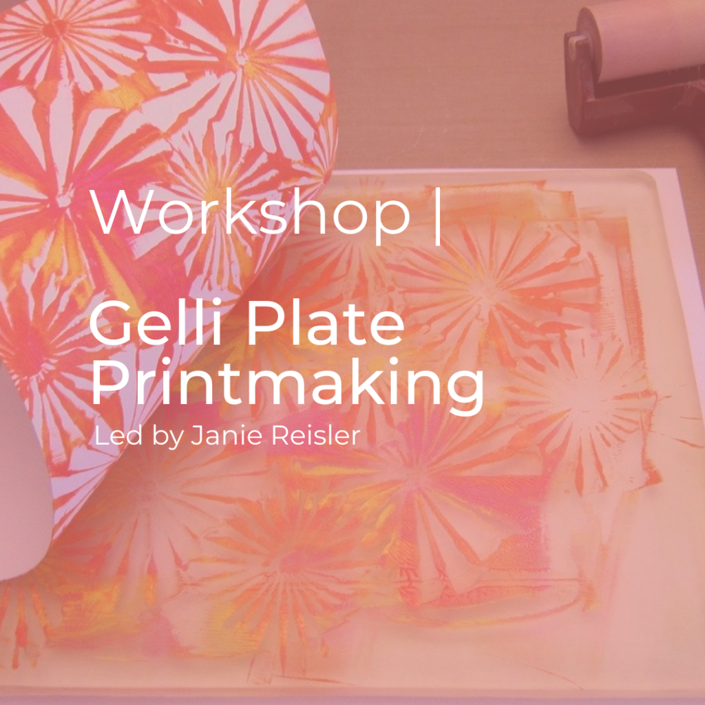 A full day mixed media workshop using gelli plates and paint mediums to create unique prints with this fun technique!